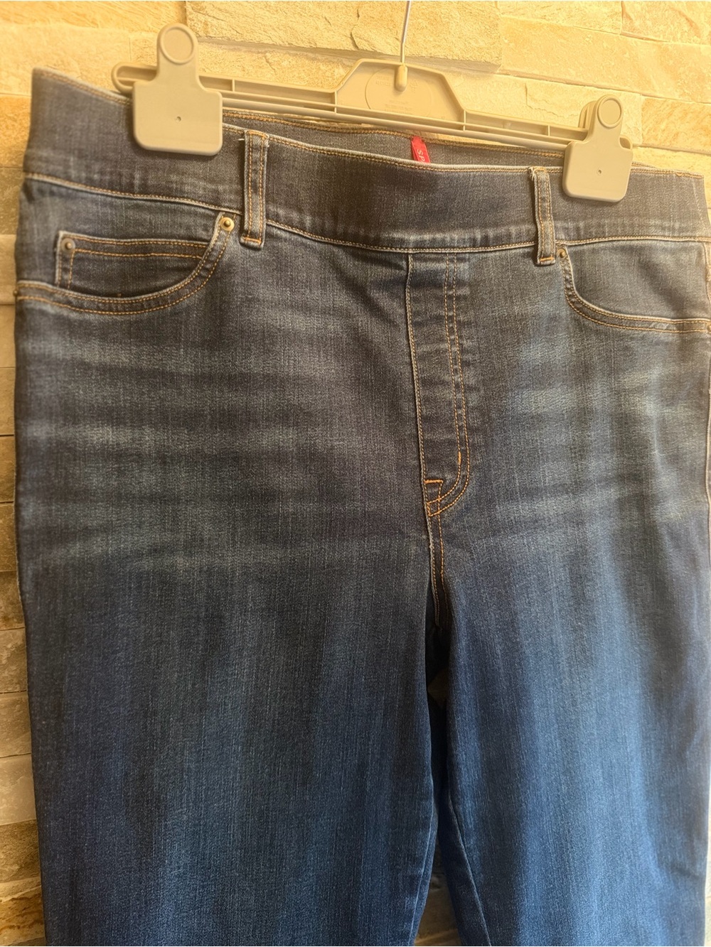 SPANX Dark Blue High-Rise Flare Jeans - Picture 7 of 13